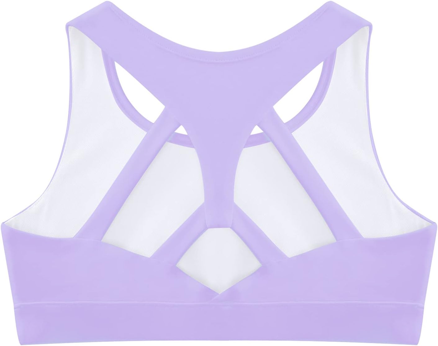 Kids Girls Basic Sport Bras Dance Crop Top Tank Top Stretch Spandex Yoga Gymnastics Running T-Shirts Activewear