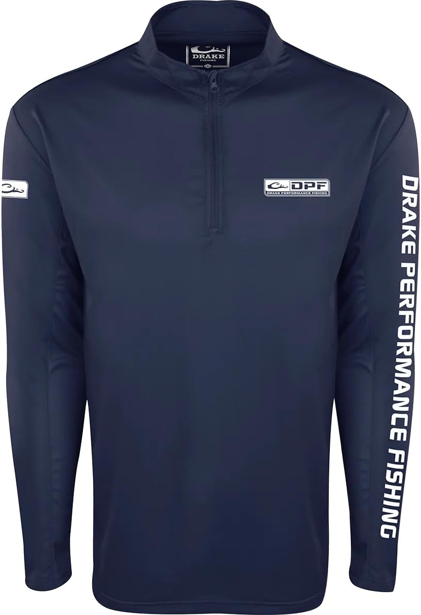 Drake Waterfowl Shield 4™ Arched Mesh Back 1/4 Zip L/S Smoked Pearl Large