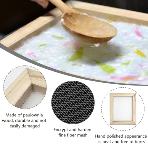 GYSRXS 3 Stück Papier Schöpfen Set 3 Größen Papierherstellung Rahmen Papierschöpfrahmen Sieb für DIY Papiers Handwerk Karten(Weiß)