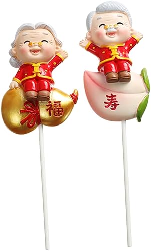 Miniatura 1 de Abaodam 2 tarjetas de abuelita de anciano para decoración de boda para ceremonia, cajas para cupcakes, decoraciones de aniversario, anciano y mujer,