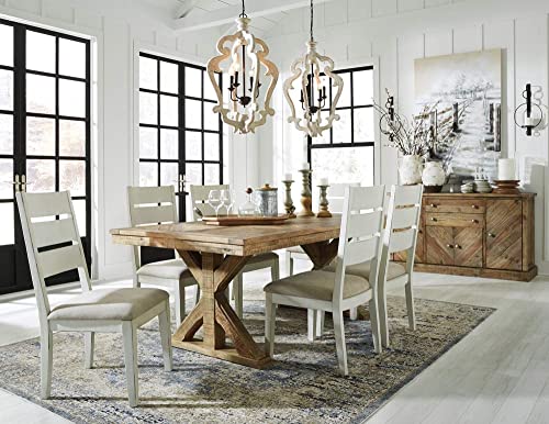 Signature Design By Ashley Grindleburg Farmhouse Reclaimed Wood Dining Table, Seats Up To 6, Light Brown #TOP4