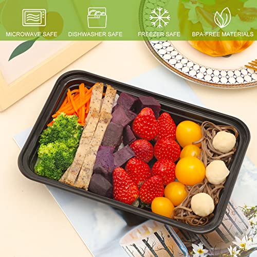 Moretoes 30 Pack Meal Prep Plastic Food Containers With Lids 38Oz, 1 Compartment Bpa Free Disposable Food Storage Containers, Reusable Lunch Boxes Bento Box, Microwave/Freezer/Dishwasher Safe #TOP2