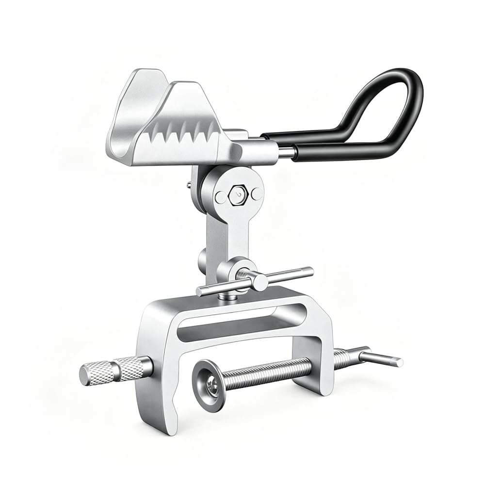 DONGKER Fishing Rod Holder, Aluminum Alloy Fishing Pole Stand with 360 Degree Adjustable Head and Anti-Slip Clamp for Saltwater Shore Fishings