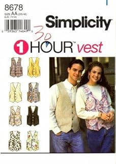 Simplicity 8678 Sewing Pattern Misses Mens Teen Boys Lined Vest Bust/Chest 30-40 - Buy now