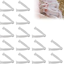 TUKNN Pinces Cordon Ombilical, Cordon Ombilical Pinces Kits de Mise Bas, Clip de Cordon Ombilical en Plastique, Pince à Cordon Ombilical Blanche, pour Chiots, Chatons, Cochons, 15 Pièces