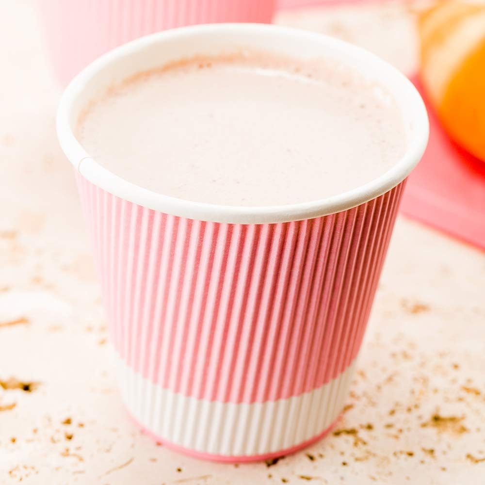 Restaurantware Ripple Wall Coffee Cups 25 Count 8 Ounce Insulated Light Pink Paper Cups, Rolled Rim Spill-Resistant Disposable Paper Non-Slip for Coffee, Beverages - Image 7
