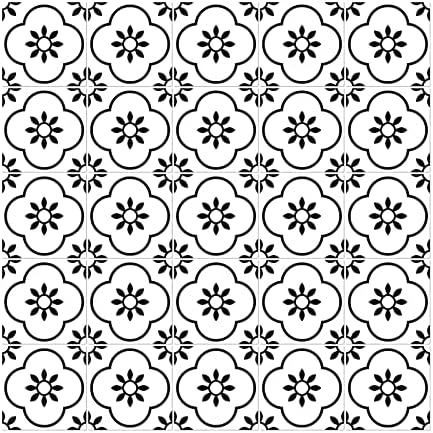 Peel and Stick Tile Stickers Waterproof DIY for Home Decor- (Pack of 25) 4x4 Inch Self-Adhesive Peel and Stick Wall Tile Decals - for Kitchen Backsplash Wall Stairs Furniture Staircase(Black & White)