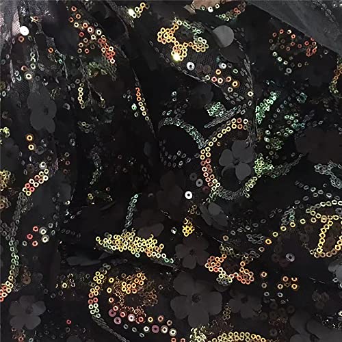 Tissu en maille 3D de haute tenue pour couture de voiles de mariée noirs