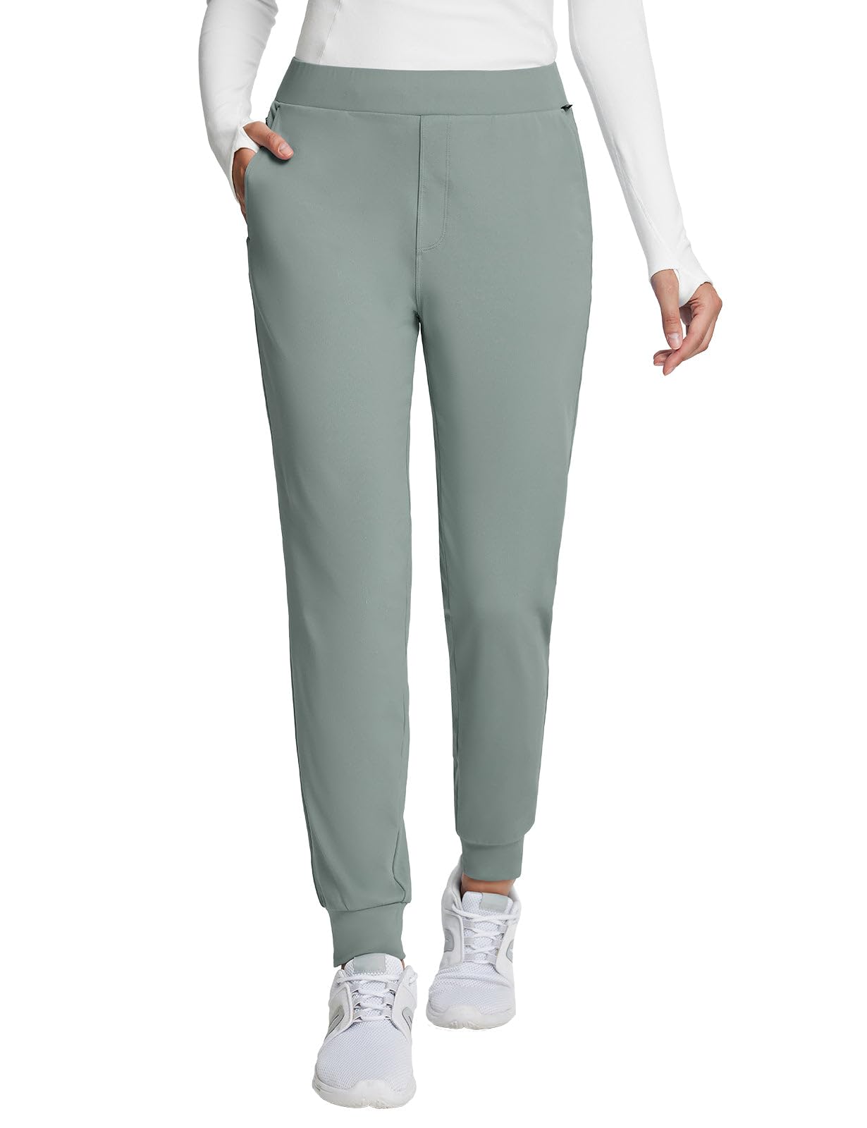 baleaf Fleece Lined Joggers Women Water Resistant Winter Pants Thermal Sweatpants Zipper Pockets Cold Weather Gear Warm Gray M