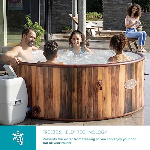 Lay-Z-Spa Helsinki Hot Tub, 180 AirJet Wood Effect Inflatable Spa with Freeze Shield Year Round Technology and Rapid Heating, 5-7 Person - Image 3