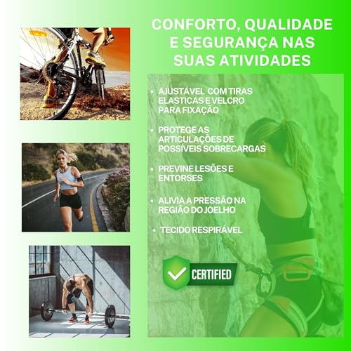 Joelheira De Compressão Para Articulação Dores Ortopédica Recuperação - Crossfit, corrida, academia,