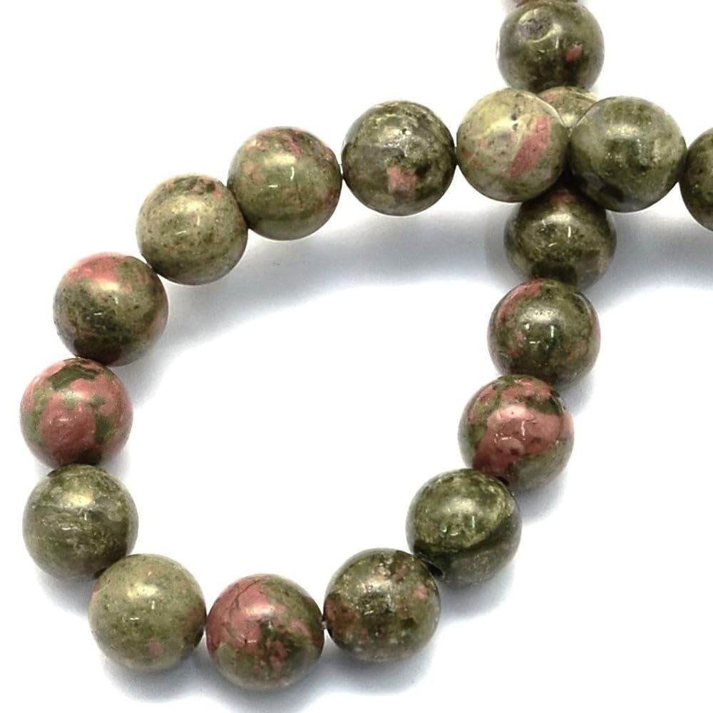 Green/Orange Unakite Beads Plain Round 4mm Strand of 80+