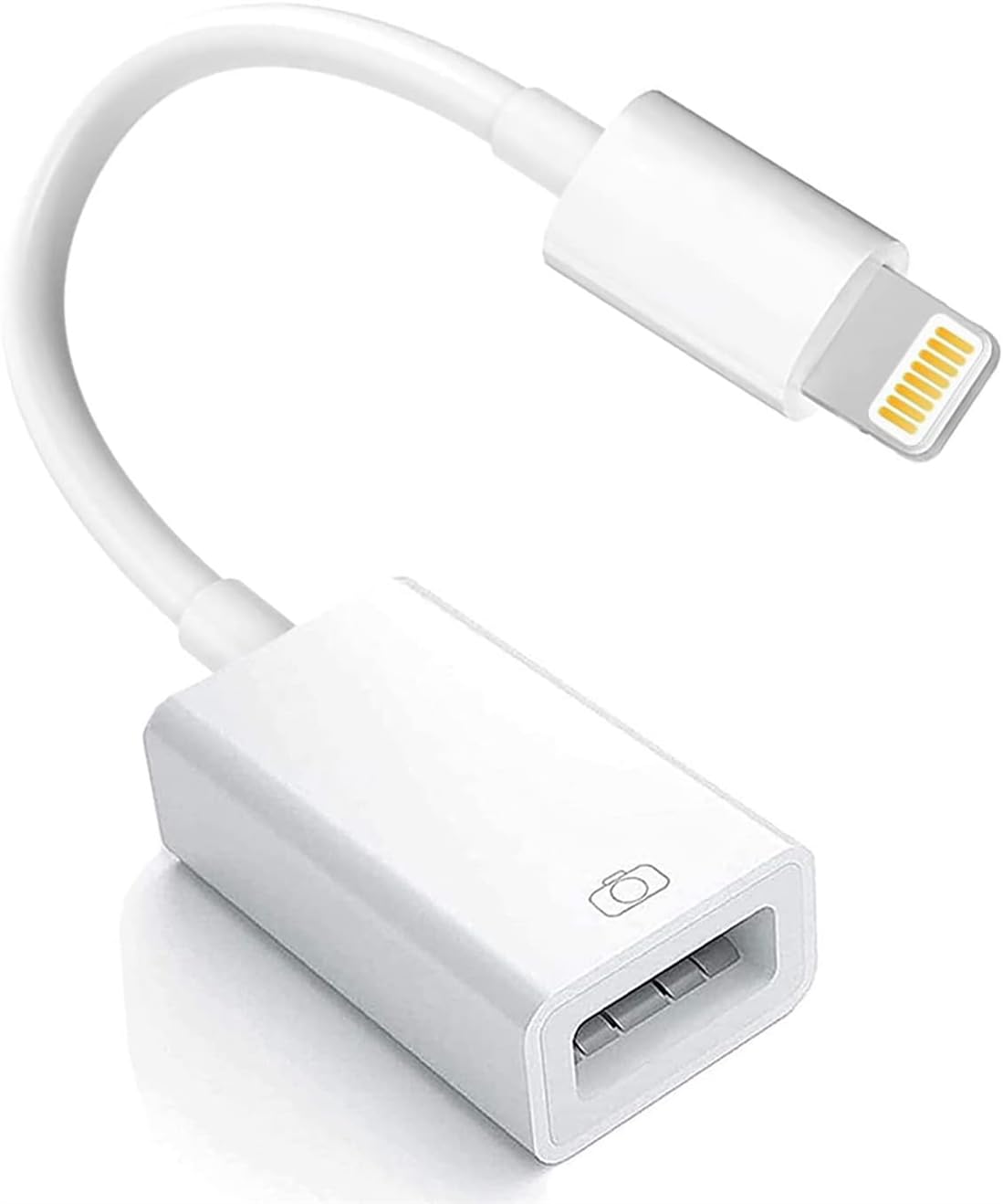 Lightning to USB Camera Adapter for iPhone, Female USB 3.0 OTG Cable Adapter Support Connect Camera,USB Flash Drive, U Disk, Keyboard, Mouse, Hubs, MIDI, Plug and Play, White