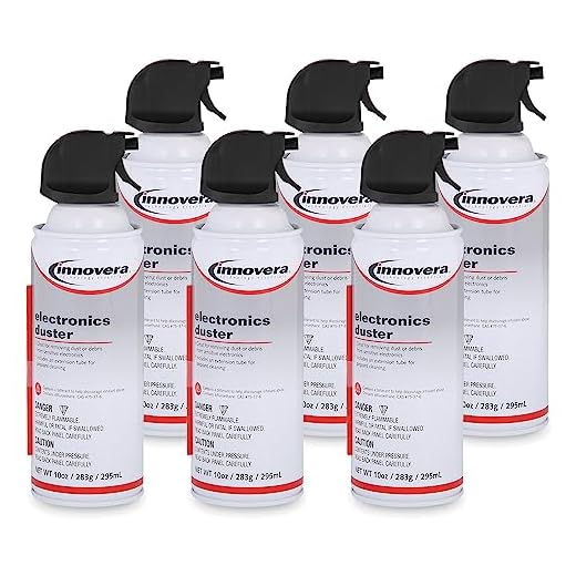 Innovera 10016 Compressed Air Duster Cleaner, 10 oz Can, 6/Pack