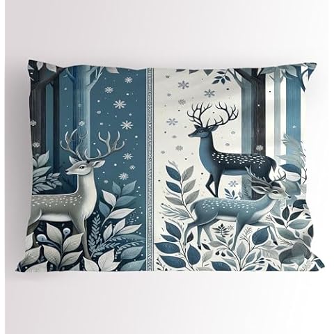 Ambesonne Christmas Pillow Sham with Deer Design Cover