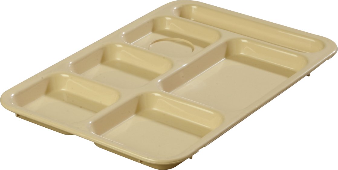 Lot de 24 Plateaux à 6 Compartiments en Plastique ABS pour droitier Marron Clair 36,5 x 25,4 cm
