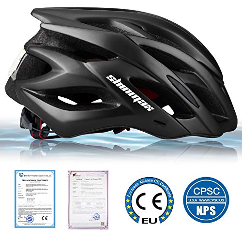 Bike Helmet with LED Light Detachable Visor, Shinmax Adult Bike Helmet Men Women Cycle Helmet Lightweight Adjustable Bicycle helmet for Mountain Road Bike Helmet 57-62CM - Image 2
