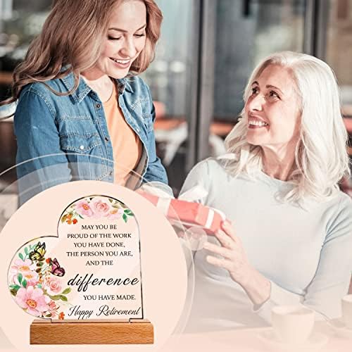 Acrylic Heart Retirement Plaque - Inspirational Gift for Women