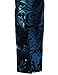 ZEROYAA Men's Luxury Prom Design Slim Fit Long Sleeve Button up Party Dress Shirts ZZCL48 Black Turquoise Medium