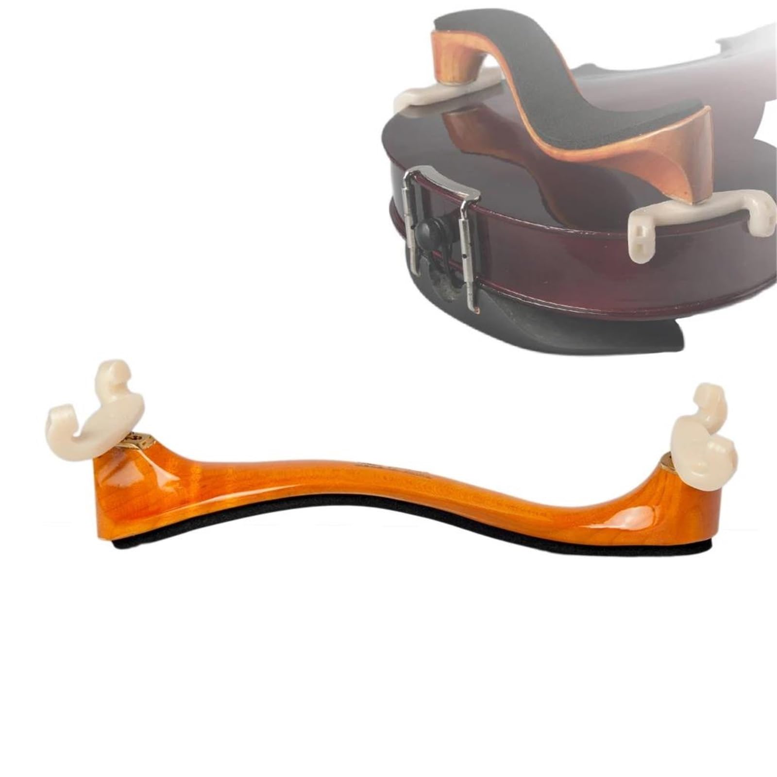 Reposapiés para violín Apoyahombros de violín de arce ajustable 4/4 3/4 con paño de limpieza y accesorios