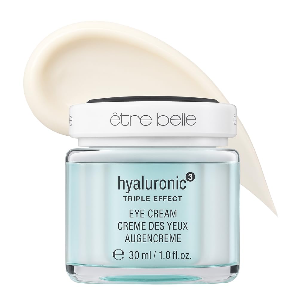 êb être belle Under Eye Cream with Hyaluronic Acid 3D, Skin Care for Women, Lightweight Hydrating Under Eye Cream, Eyeseryl & Grape Seed Oil, for All Skin Types, 30 mL
