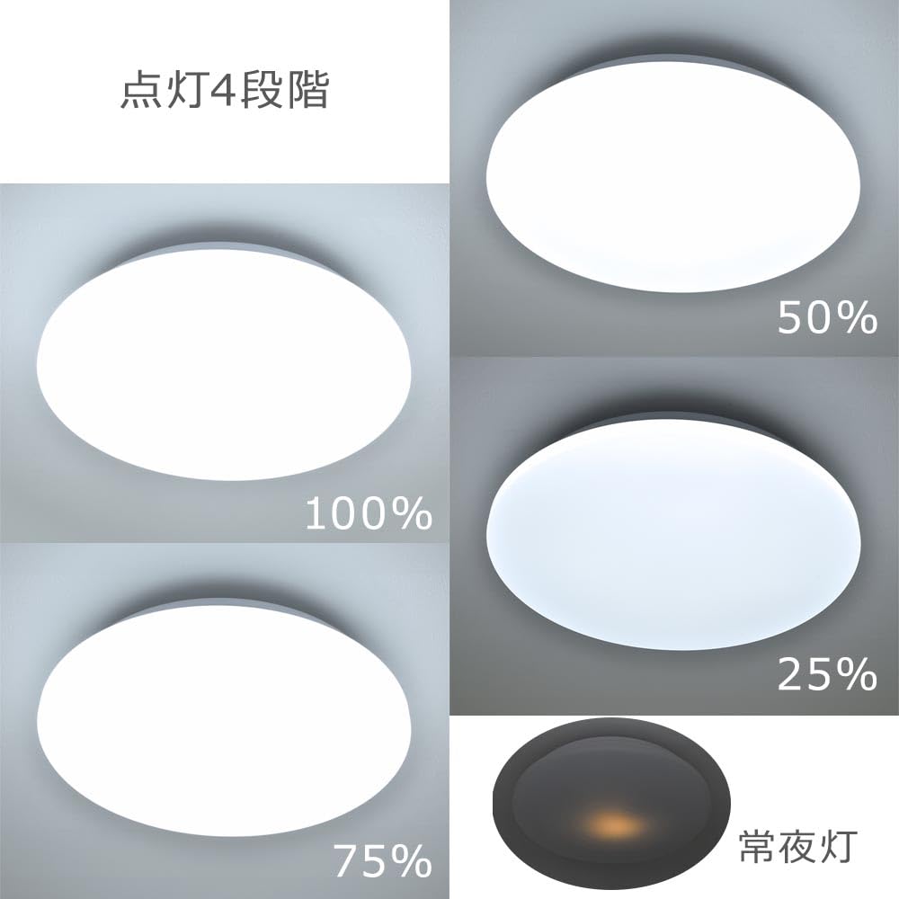 Amazon | オーム電機 LEDシーリングライト 6畳用 調光 昼光色 小型