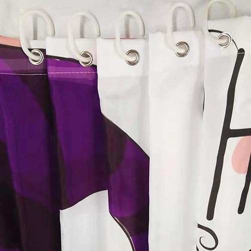 Miniatura 6 de LB Juego de cortinas de ducha de calabazas de Halloween con diseño de gato mágico de dibujos animados, con puntos de sombrero mágico para decoración