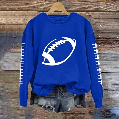 Football Sweatshirts for Women Crewneck Graphic Game Day Sweatshirt Long Sleeve Mom Shirts Gameday Outfits3