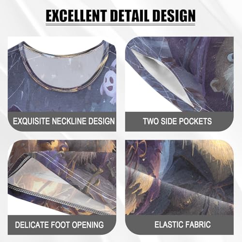 Pajama Sets Short Sleeve Spooky Nitht Witchy Otters Soft Cotton Summer Sleepwear 2 Piece PJS Size 5-14T3