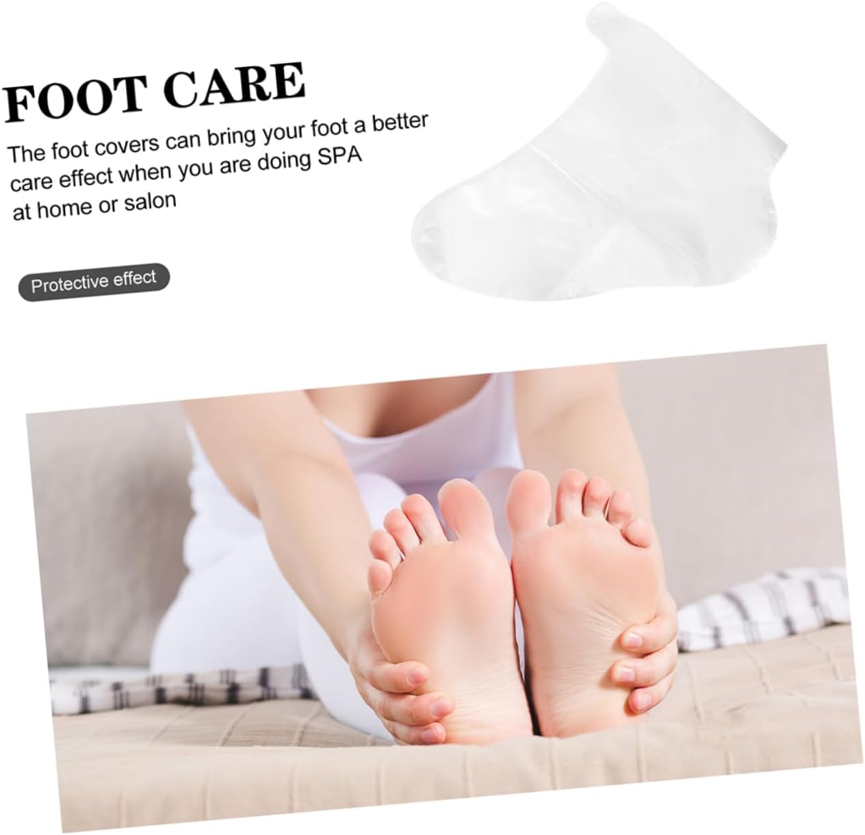 Mikikit 100Pcs Disposable Foot Sleeves Clear Foot Covers for Shoe Fitting and Foot Care Comfortable Tear Resistant Transparent Protectors for Skating Rinks Ski Resorts and Amusement