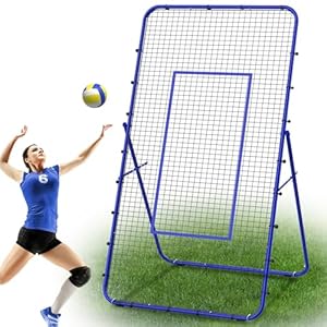 LIANTRAL Volleyball Rebounder Netz, Volleyball-Trainingsgerät mit Schlagzone für Lacrosse Baseball Sportübungen, verstellbares Volleyballnetz für Hinterhof, drinnen und draußen, 2,2 x 1,2 m, Blau
