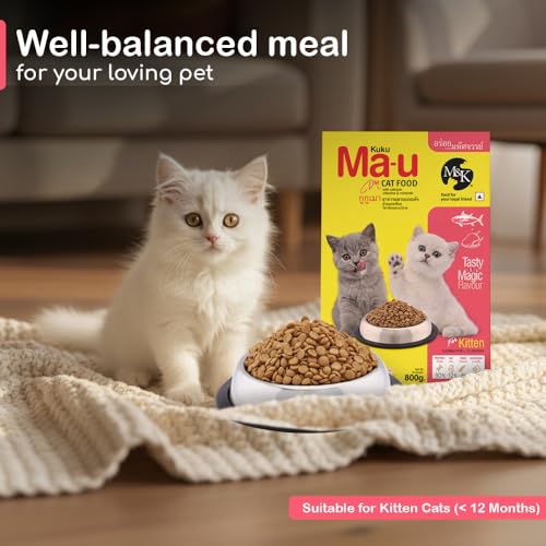 Image of M&K Kitten Cat Food - Tasty & Magic Flavour | Complete & Balanced Dry Food for Growing Kittens | Supports Healthy Growth, Strong Bones & Immunity | High Protein Nutrition | Crunchy Kibble | 2.4 Kg