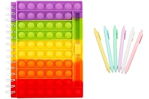 Spiral Notebook,A5 Pop It Stress Reliever Diary Notebook