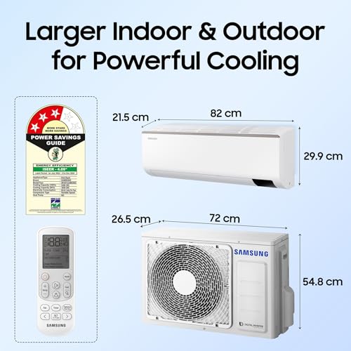 Image of Samsung 1 Ton 3 Star Convertible 5in1 Inverter Split AC (Copper, Anti-bacterial Filter, 2023 Model AR12CYLZABE White)