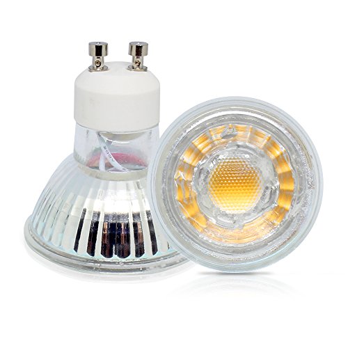 Mr16 Gu10 Led Bulb, Dimmable Cob Light 5 Watt 400 Lumen, 120 Degree Beam Angle, 40W Halogen Bulbs Equivalent, Warm White 3000K, Led Light Bulbs For Spotlight, Recessed Lighting, Track Lighting, 10Pack #TOP1