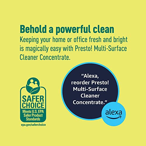 Image of Amazon Brand - Presto! Multi-Surface Cleaner Concentrate, 2X Concentrated Formula, Lemon Scent, Streak-Free All Purpose Cleaner for Hardwood Floors, Tile, Countertops, 32 fl oz, 2-Pack