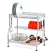Sink Dish Drying Rack, 3-Tier Adjustable Large Dishes Rack with Removable Drain Board, Kitchen Folding Dish Rack & Plate Holder, Rustproof Stainless Steel, Sturdy Chrome Dish Drainer Organizer