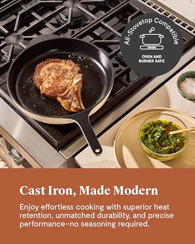 image for Caraway Cast Iron Skillet - 12” Enameled Cast Iron Pan With 3 Layer 