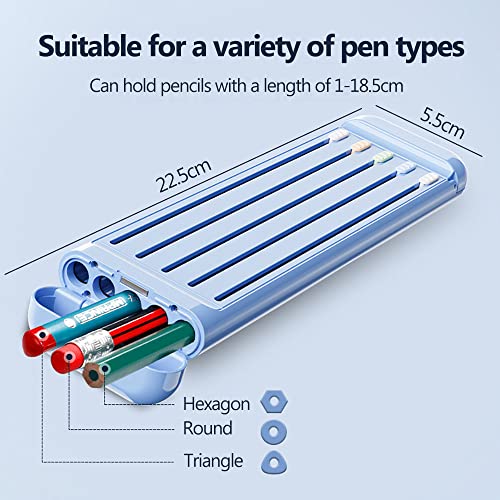 Image of Pencil Case, Kids Pencil Holder, Primary School Stationery Box, with Ruler Slot & Eraser Storage, Light Weight, Easy to Carry (A-Pink)