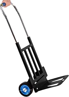 Wózek na Zakupy Składany Składany koszyk Wózek spożywczy Ciężki z 2 kołami Przenośne wózki bagażowe na zakupy bagaż Wózek na Zakupy Lekki (Color : Black)