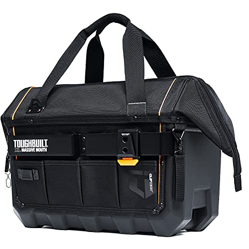 ToughBuilt ClipTech Series - Massive Mouth 20" Tool Bag, Heavy-Duty Wide-Open Hard Body Tool Tote with Reinforced Handles for Jobsite Storage & Organization (TBL-CT-62-20)