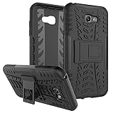 Galaxy A7 2017 Case,Yiakeng Shockproof Impact Protection Tough Rugged Dual Layer Protective Armor Case Cover with Kickstand for Samsung Galaxy A7 (2017),Samsung SM-A720F (Armor Black)