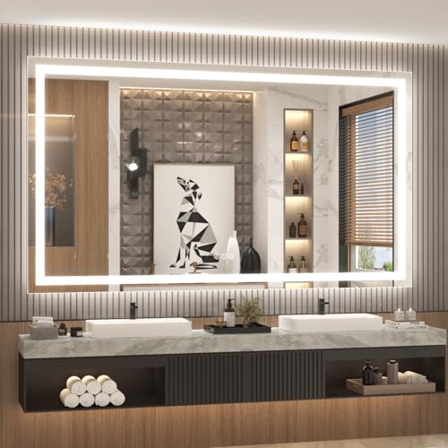 LED Bathroom Mirror Dimmable Anti-Fog 72x40