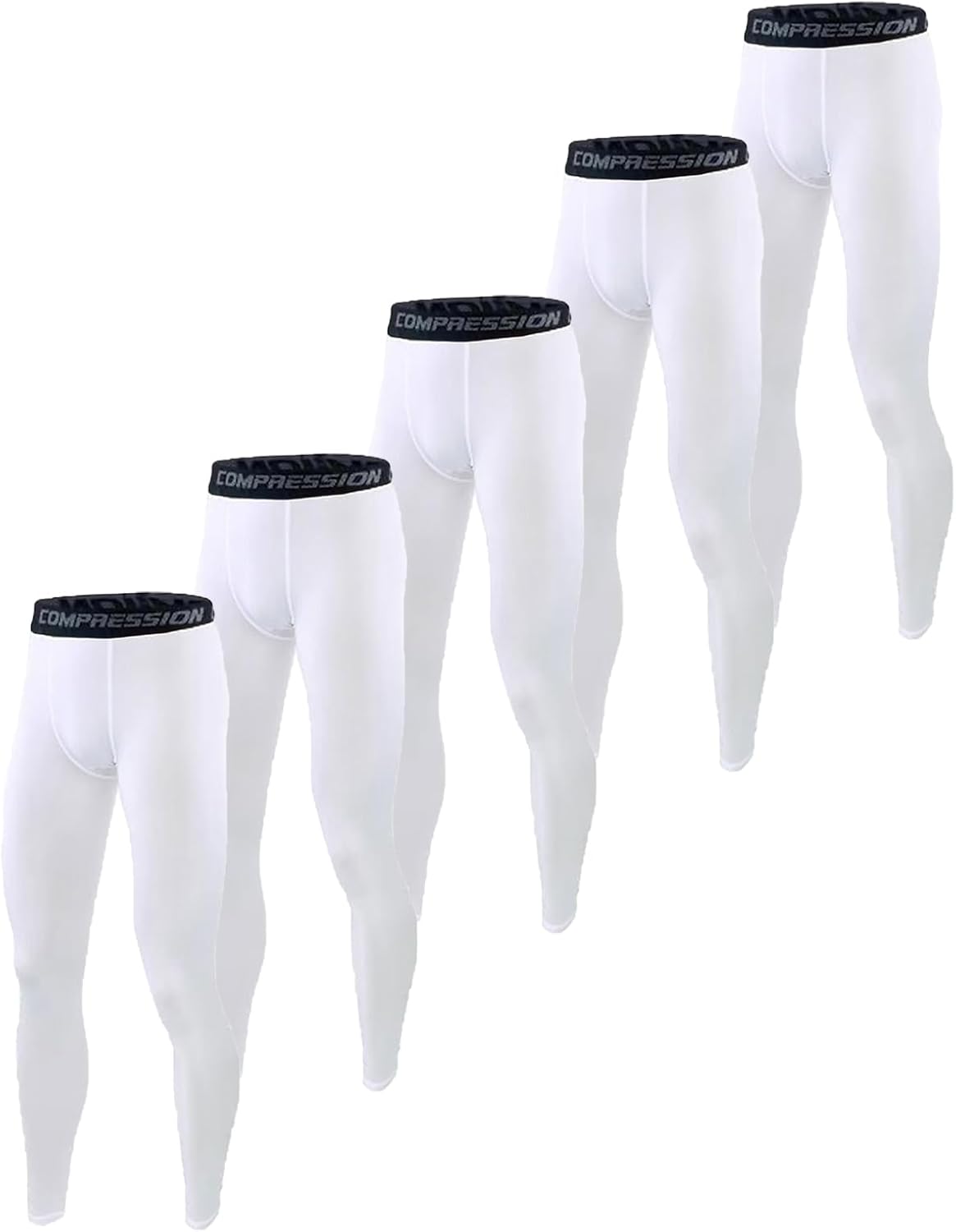 1, 3 or 5 Pack Men's Compression Pants Athletic Base Layer Cycling Tights Leggings for Running Yoga Basketball