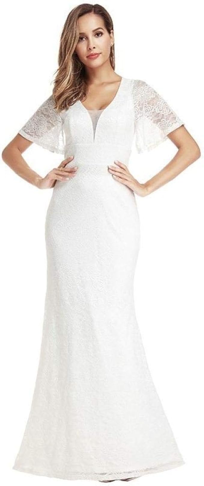 Wedding Clothing Women's Casual Dresses Elegant Lace Wedding Dresses V ...