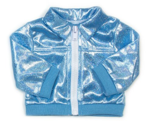 Sophia's 18" Inch Doll Gymnastics Clothes Set, 3 pc. Blue and Silver Sleeveless Leotard, Drawstring Backpack, and Zipped Bomber Jacket, Sport Themed Accessories & Outfit Set - Thumbnail 5