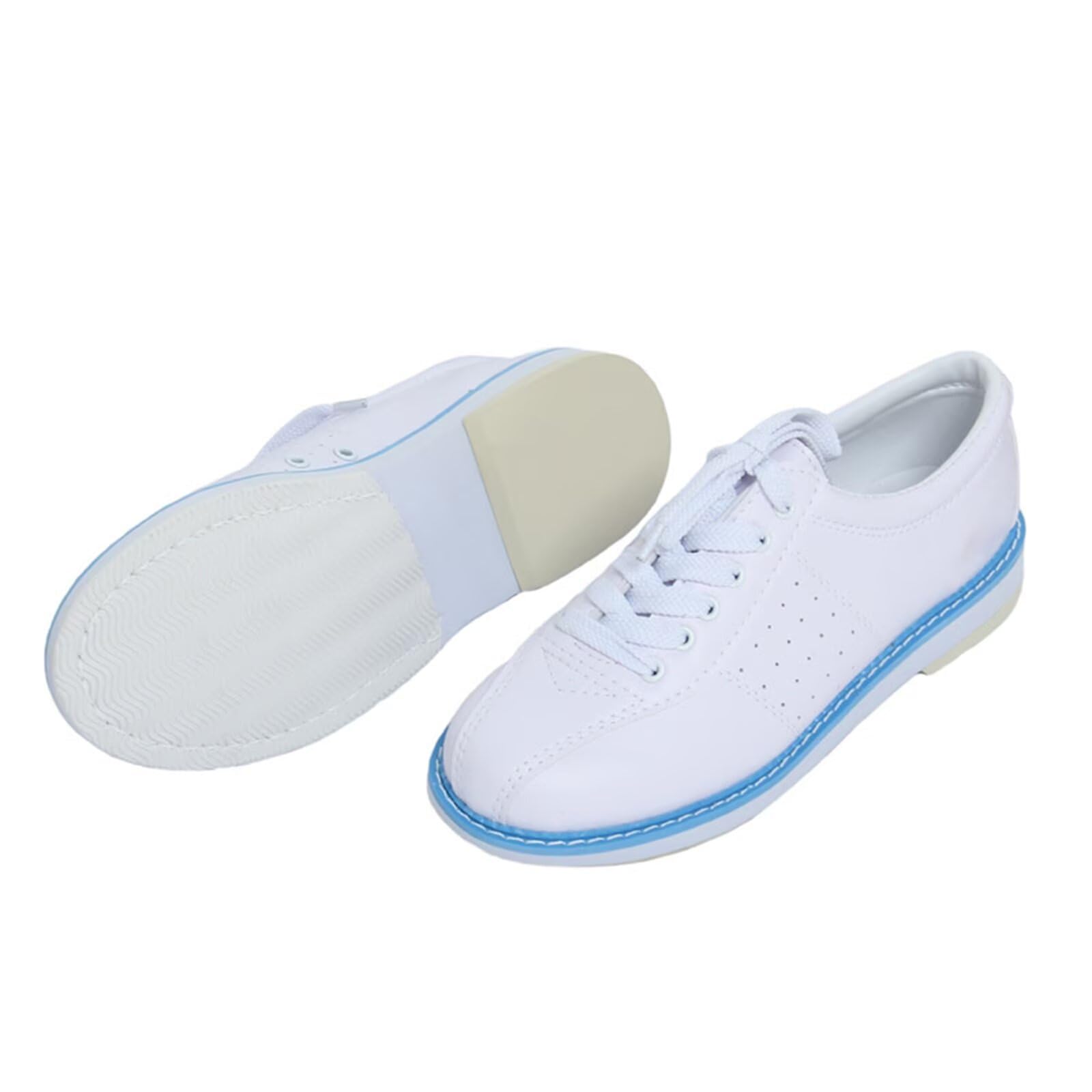Zapatos de Bolos clásicos para Mujer y Hombre Antideslizantes Transpirables Profesionales Cuero PU para Entrenamiento de Bolos