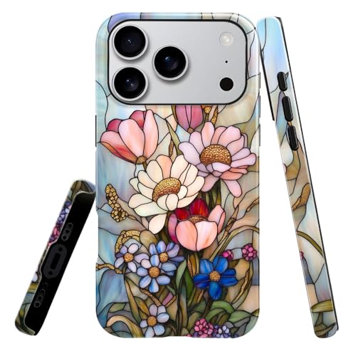 Coque iPhone 17 Pro marguerites vintage antichoc en TPU au design fleuri élégant