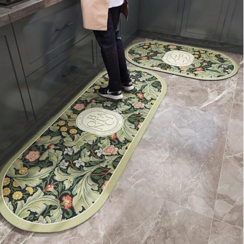 Image of Yagzon 2 Piece Non Slip Kitchen Mats for Floor Cushioned Kitchen Rugs & Mats Waterproof Comfort Standing Mat Runner for Kitchen,Home Office,Sink,Laundry (Color 1)