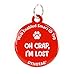 Dynotag Web Enabled Super Pet ID Smart Tag. Deluxe Coated Steel, with DynoIQ & Lifetime Recovery Service. Fun Series (Red: Oh Crap, I'm Lost)